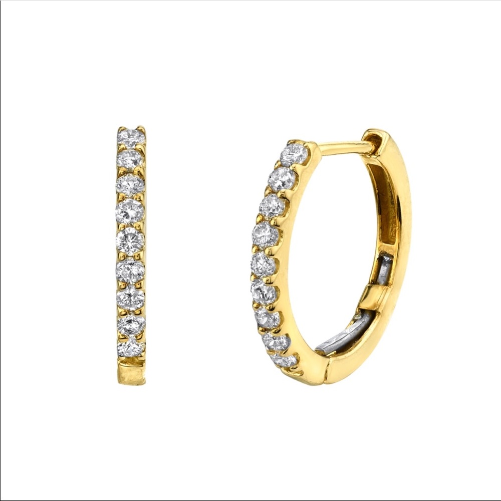 Diamond Hoop Earrings.